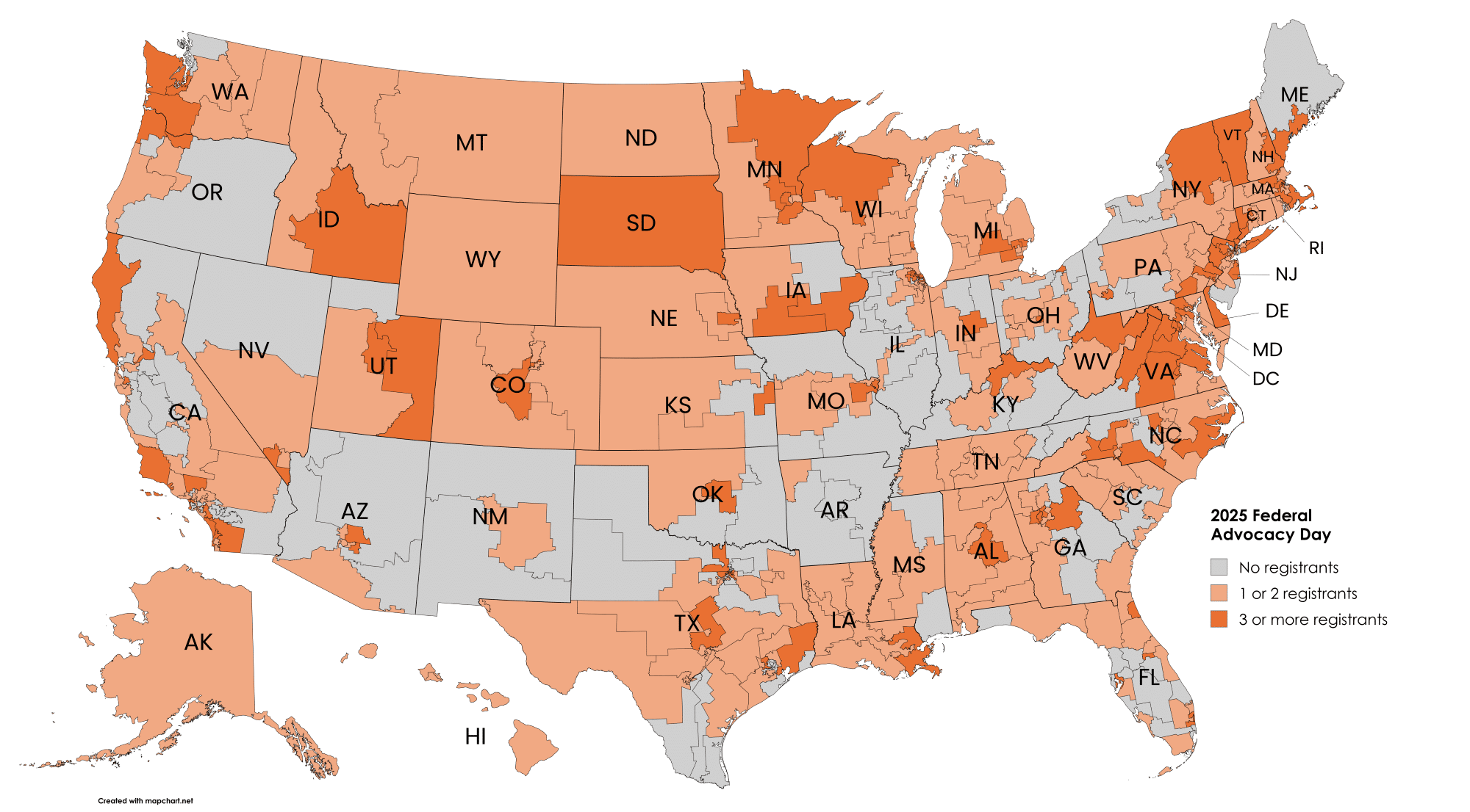 Federal Advocacy Day district map 05132025